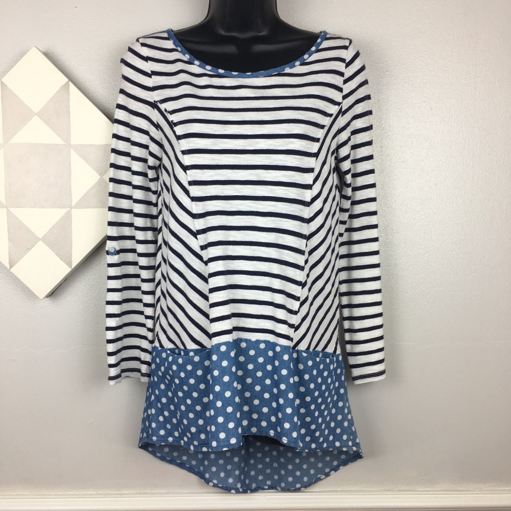 Postmark Anthropologie Womens Fairley Top Striped